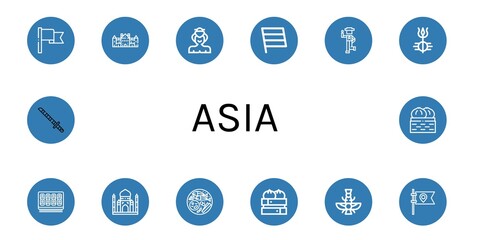asia icon set
