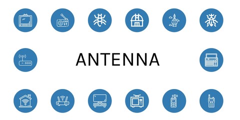 Set of antenna icons