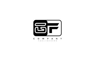 Vector Rectangle GF Letter Corporate Logo Design