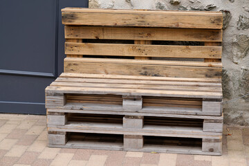recycled wood garden chair lounge on the terrace make in diy wooden pallets