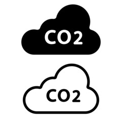 co2 vector icon set. Carbon dioxide emissions illustration sign collection. 