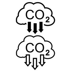 co2 vector icon set. Carbon dioxide emissions illustration sign collection. 