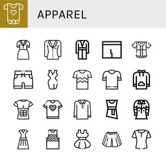 apparel simple icons set
