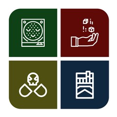 addiction simple icons set