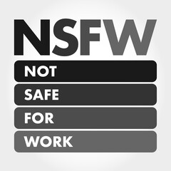 NSFW - Not Safe For Work acronym, business concept background