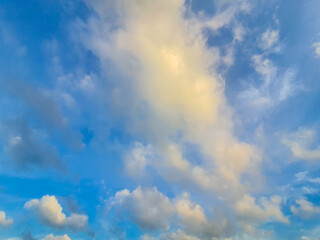 Fototapeta na wymiar Bright Summer sky with full of white clouds.Blue sky with white clouds. Summer Days