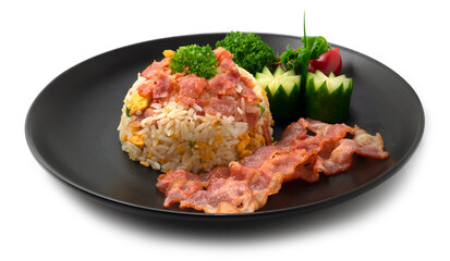 Fried Rice with Bacon European Combination Asain Food Style