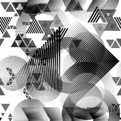 Seamless pattern with lines.Triangles
 unusual poster Design .Black Vector stripes .Geometric shape. Endless texture