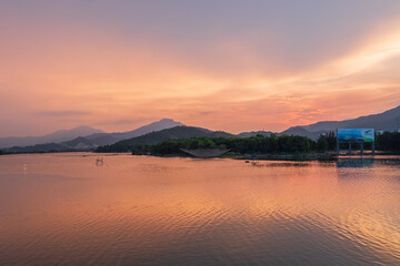 Cu De River in Da Nang City, Vietnam at Sunset