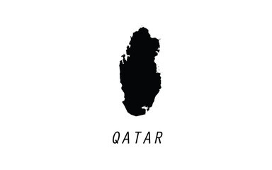 Qatar map vector illustration