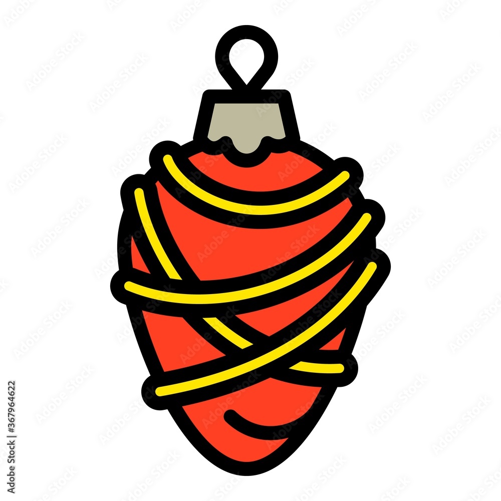 Poster christmas cone tree toy icon. outline christmas cone tree toy vector icon for web design isolated on