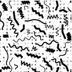 Seamless pattern with speed lines, halftone dots , circles . minimalistic poster with striped Design elements .Repeating Vector stripes .Geometric shape. Dynamic geometrical Endless overlay texture.