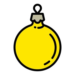Christmas gold ball tree toy icon. Outline Christmas gold ball tree toy vector icon for web design isolated on white background