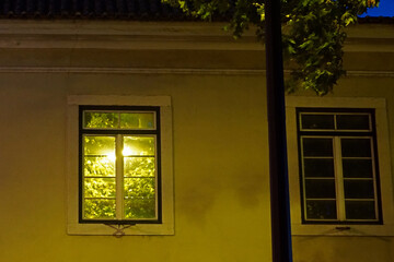 Lisbon, reflected on the window