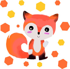the cute fox kid illustration