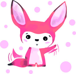 A cute wild animal in the zoo illustration