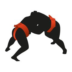 silhouette of sumo wrestler