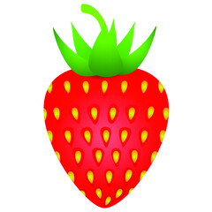 Red ripe strawberry isolated on a white background.