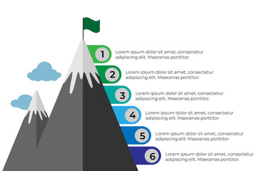 Success infographics, Leadership concept with six steps