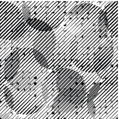Seamless pattern with speed lines, halftone dots , circles . minimalistic poster with striped Design elements .Repeating Vector stripes .Geometric shape. Dynamic geometrical Endless overlay texture.