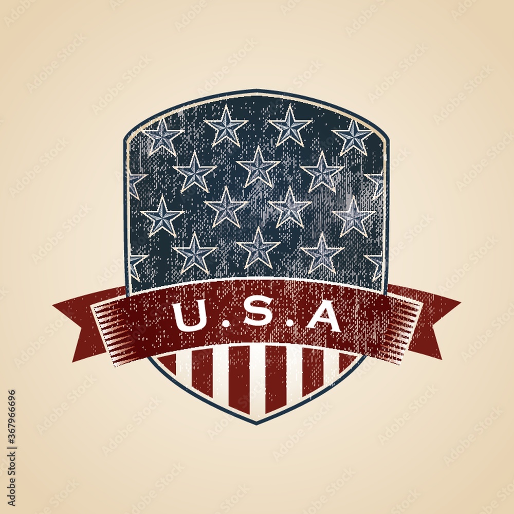 Poster usa badge