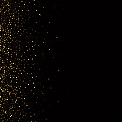 Gold glitter texture on a black background,confetti golden abstract texture. Design element.