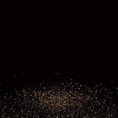 Gold glitter texture on a black background,confetti golden abstract texture. Design element.