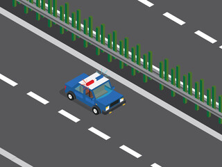 Police cars isometric 3d