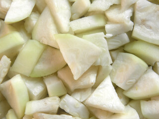 Diced cut white color raw Bottle gourd or Lagenaria siceraria