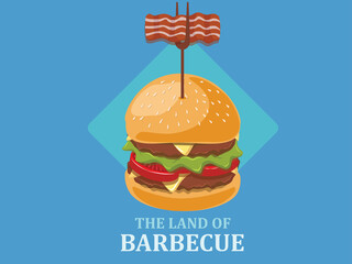 Barbecue Hamburger with bacon
