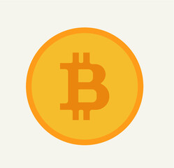 Isometric yellow bitcoin sign internet money vector
