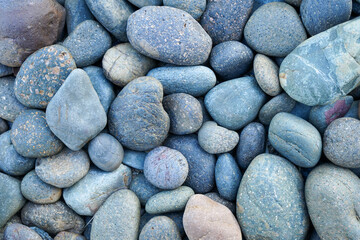 Pebbles stone or river stone  background with vintage filter 
