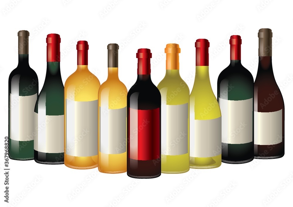 Wall mural wine bottles