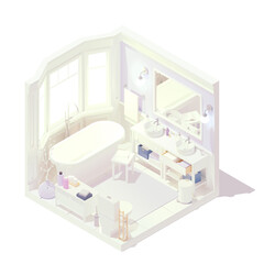 Vector isometric bathroom interior