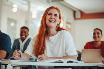 Student paying attention in lecture