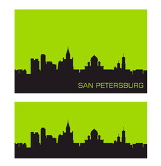 Obraz premium San Petersburg, Russia city skyline vector silhouette