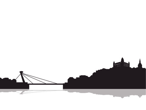 Bratislava,Slovakia City Skyline  Vector Silhouette