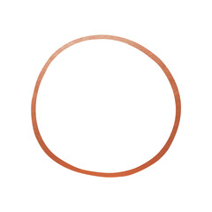 Hand Drawn Circle Shape - Copper Circle Line Element