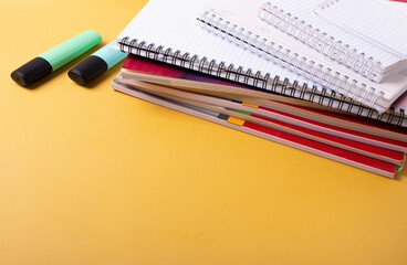 copybooks and stationary concept