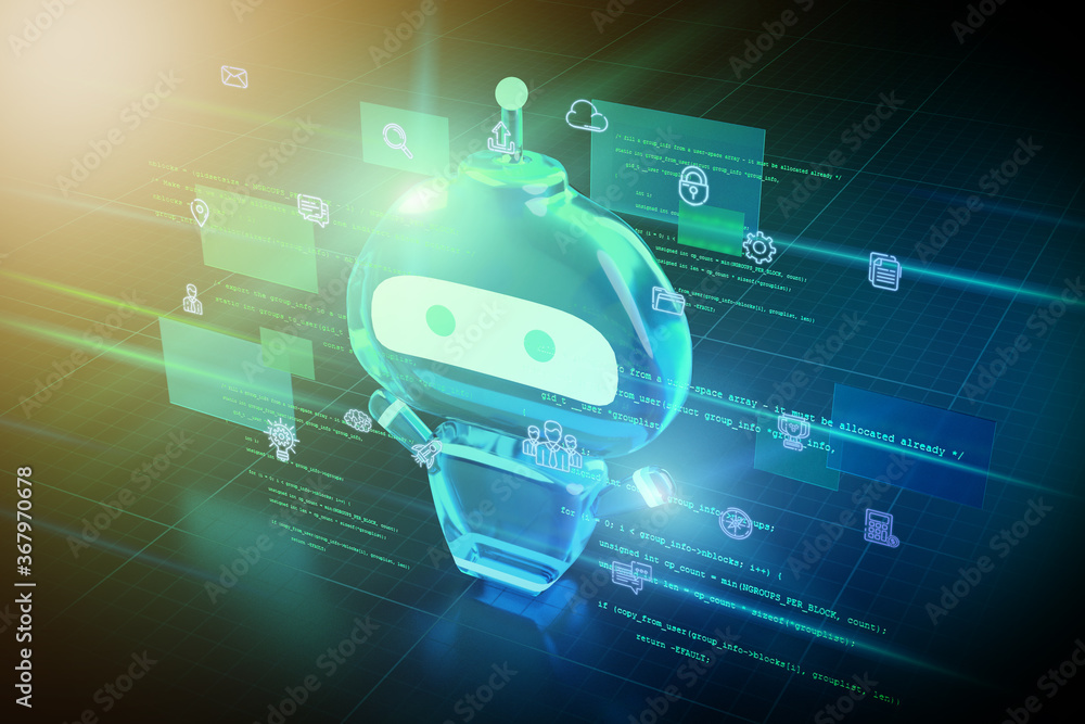 Poster bot abstract background illustration - 3d rendering