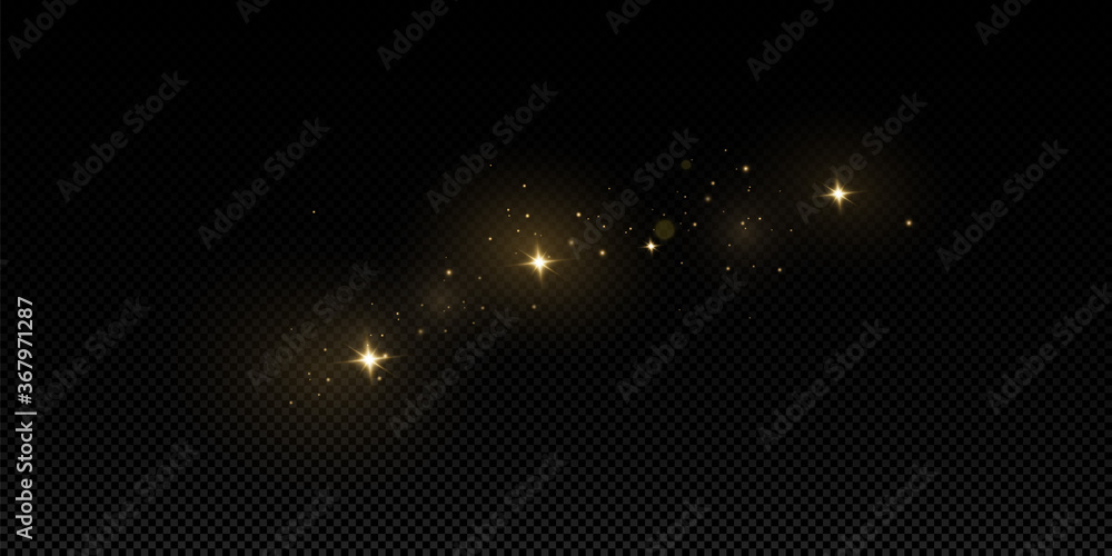 Poster vector sparkles on a transparent background. christmas light effect. sparkling magical dust particle