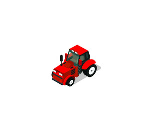  tractor, farm machinery isometric 3d vector