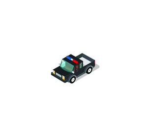 police car isometric view