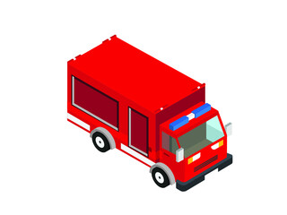 Fire Truck Isometric left view