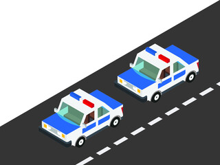  police car isometric 3d 