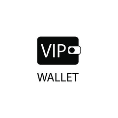 Wallet icon with text VIP. Image for business web site and internet. Symbol of jewels.