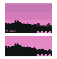 Fototapeta premium Prague city skyline vector silhouette