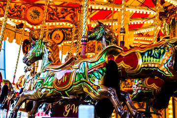 Fototapeta na wymiar merry go round carousel