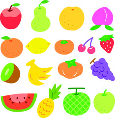 Vector illustration of colorful fruit