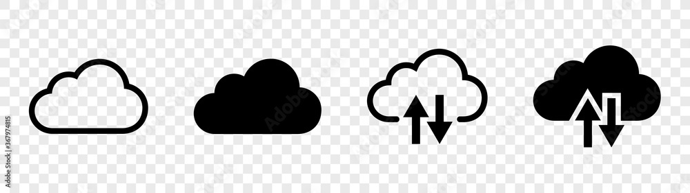 Poster cloud internet computing icons pack in checkerboard bg. internet flat icons symbol for applications.